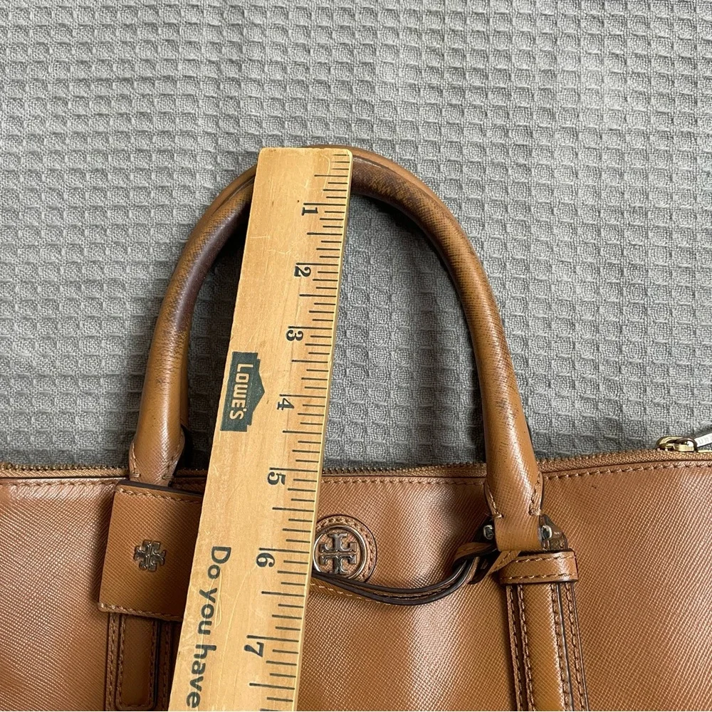 Tory Burch Robinson‎ Leather Tote Bag Brown with Original Fabric Bag